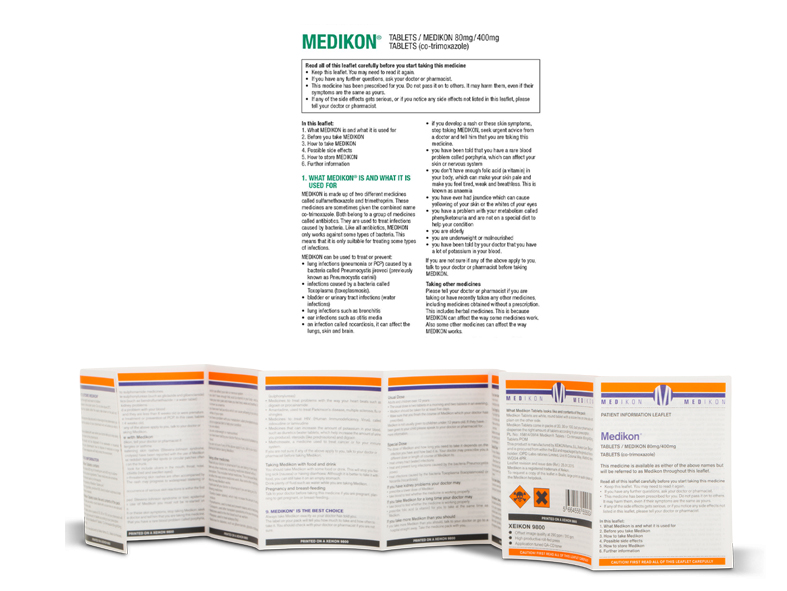 Sample of a digital printed pharmaceutical leaflet